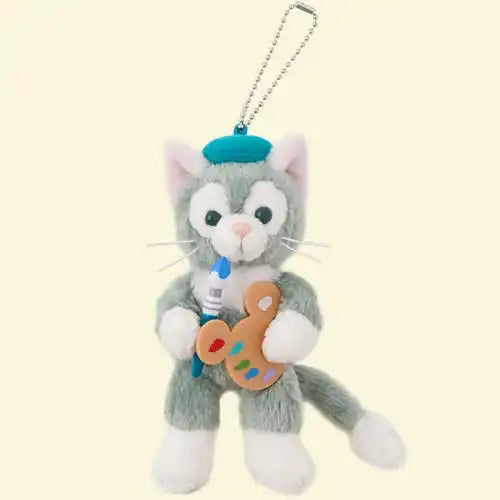 Official Gelatoni plush keychain from Tokyo DisneySea wearing his signature blue beret - DARUMA AUSTRALIA PTY LTD