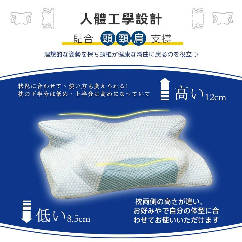 DEAR.MIN Upgraded sleep-saving anti-snoring ergonomic pillow with contoured shape and memory foam for comfortable sleep support.