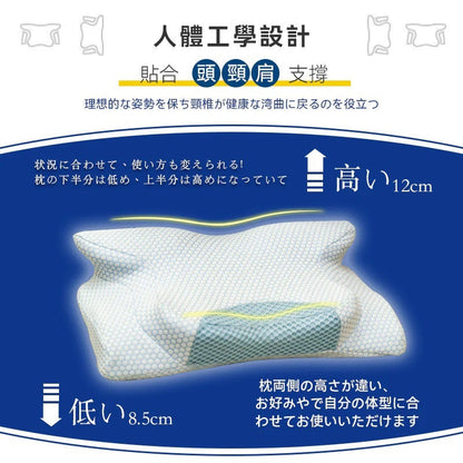 DEAR.MIN Upgraded sleep-saving anti-snoring ergonomic pillow with contoured shape and memory foam for comfortable sleep support.