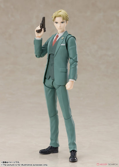 S.H. Figuarts Loid Forger Twilight Action Figure from Spy x Family in Green Suit with Pistol - DARUMA AUSTRALIA PTY LTD