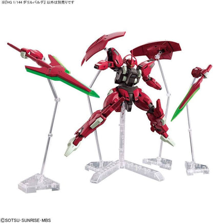 Red robot model with wings on a clear stand against a white background - DARUMA AUSTRALIA PTY LTD