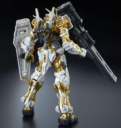 Bandai Real Grade 1/144 Gundam Astray Gold Frame model kit - Detailed gold internal skeleton and black gloss armor - DARUMA AUSTRALIA PTY LTD