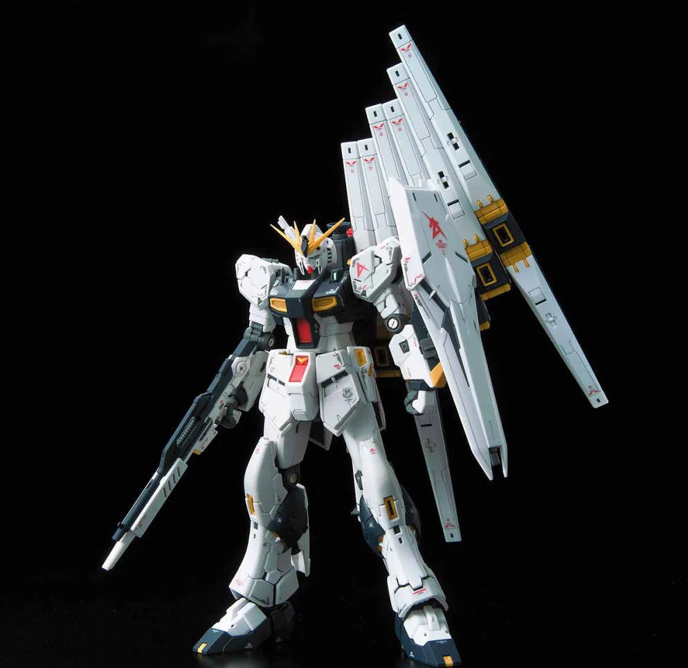 Bandai Real Grade 1/144 Nu Gundam model kit - RX-93 v Gundam with Fin Funnels and beam rifle
