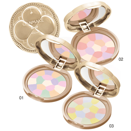 CANMAKE Marshmallow Finish Powder Abloom - 5-Color Correcting Japanese Setting Powder for a Matte Finish - DARUMA AUSTRALIA PTY LTD