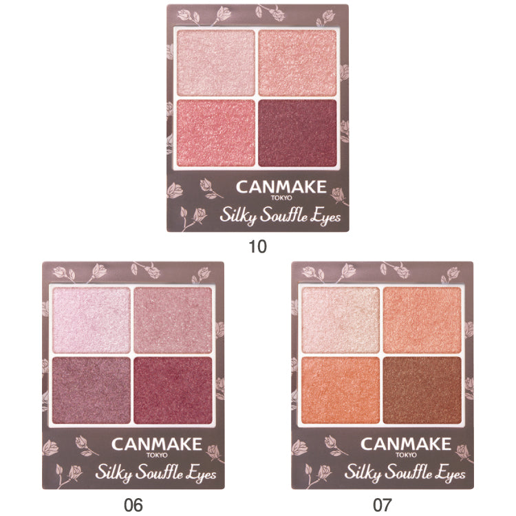 CANMAKE Silky Souffle Eyes Eyeshadow Palette - Four-Color Quad with Soft Souffle Texture and Glow Finish - DARUMA AUSTRALIA PTY LTD