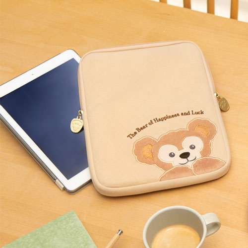Duffy and Friends 11-inch tablet case with plush Duffy smile design, Tokyo DisneySea official tech accessory with cushioned interior - DARUMA AUSTRALIA PTY LTD