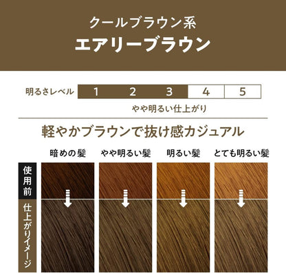 Liese Prettia Airy Brown- Japanese Foam Color hair dye result on dark hair - DARUMA AUSTRALIA PTY LTD