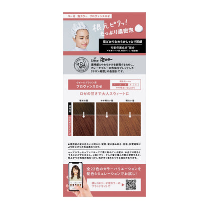 Liese Prettia Bubble Color Hair Dye in Provence Rose - Japanese Foam Color hair dye result on dark hair - DARUMA AUSTRALIA PTY LTD