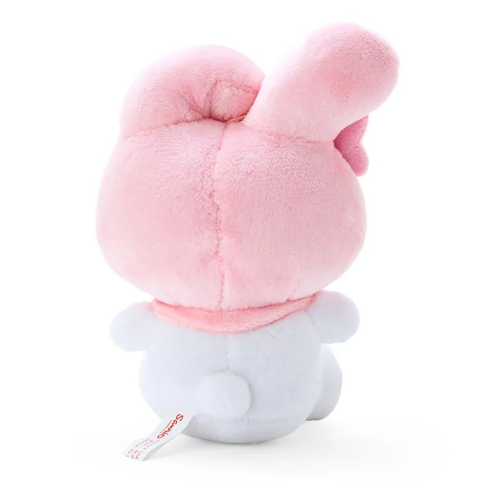 My Melody pink bunny mascot holder figure, official Sanrio merchandise for desktop decoration.