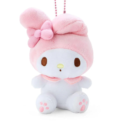My Melody pink bunny mascot holder figure, official Sanrio merchandise for desktop decoration.