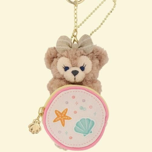 ShellieMay pink-tan bear plush keychain and matching pouch set, Duffy and Friends Say Cheese collection, Tokyo DisneySea exclusive - DARUMA AUSTRALIA PTY LTD