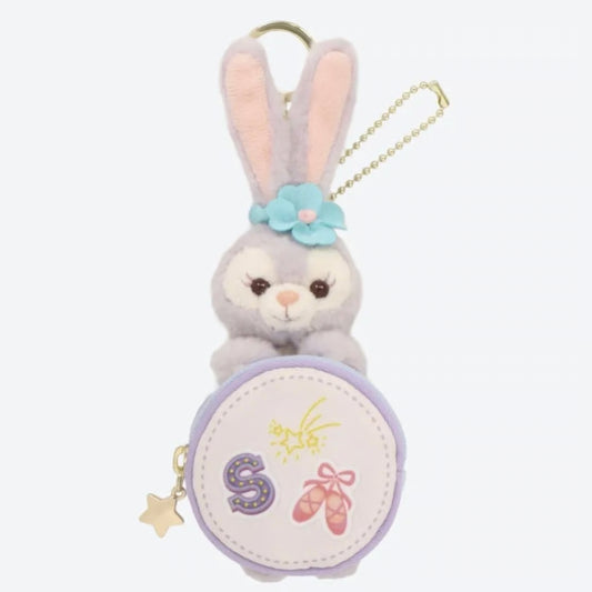StellaLou lavender rabbit plush keychain and matching pouch set from Tokyo DisneySea Duffy and Friends Say Cheese collection - DARUMA AUSTRALIA PTY LTD
