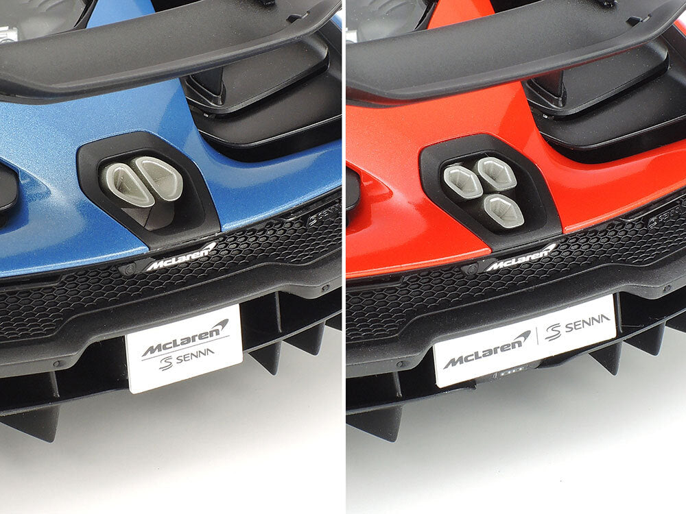 Tamiya 1/24 scale McLaren Senna plastic model kit featuring a detailed V8 engine, rotating brake discs, and movable aero parts - DARUMA AUSTRALIA PTY LTD